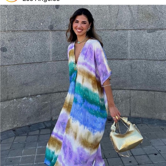 Zara tie dye tunic dress NWT - Picture 3 of 9